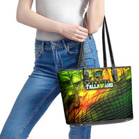 Jamaica Cricket Tallawahs Leather Tote Bag Striking with Reggae Firepower