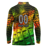 Personalised Jamaica Cricket Tallawahs Long Sleeve Polo Shirt Striking with Reggae Firepower