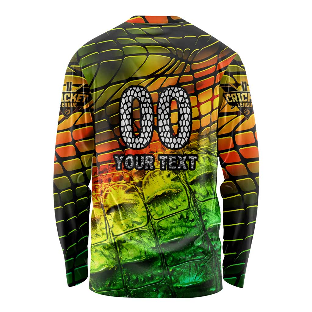 Personalised Jamaica Cricket Tallawahs Long Sleeve Shirt Striking with Reggae Firepower