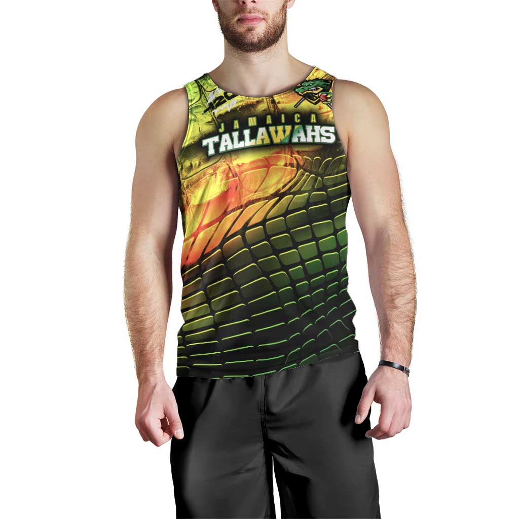 Personalised Jamaica Cricket Tallawahs Men Tank Top Striking with Reggae Firepower