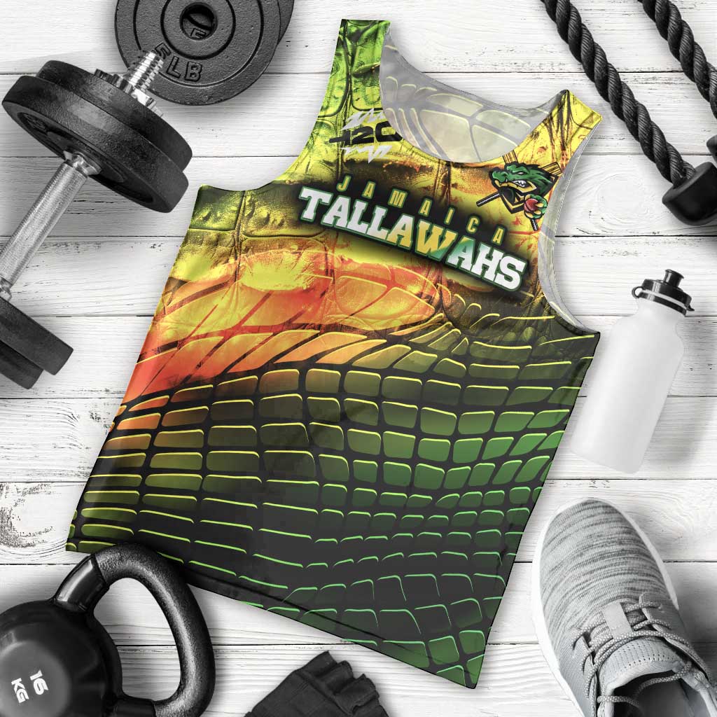 Personalised Jamaica Cricket Tallawahs Men Tank Top Striking with Reggae Firepower