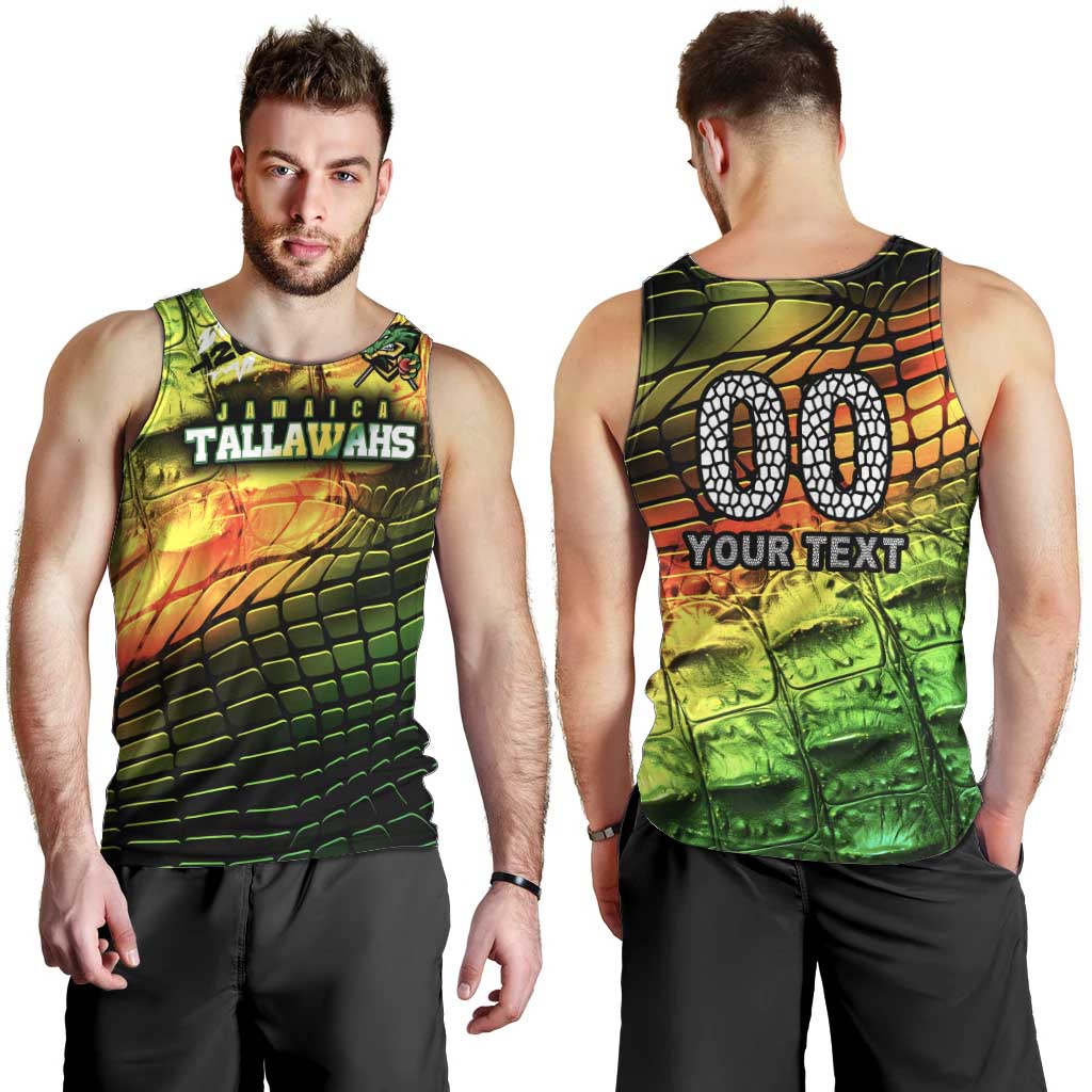 Personalised Jamaica Cricket Tallawahs Men Tank Top Striking with Reggae Firepower