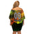 Personalised Jamaica Cricket Tallawahs Off Shoulder Short Dress Striking with Reggae Firepower