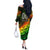 Personalised Jamaica Cricket Tallawahs Off The Shoulder Long Sleeve Dress Striking with Reggae Firepower