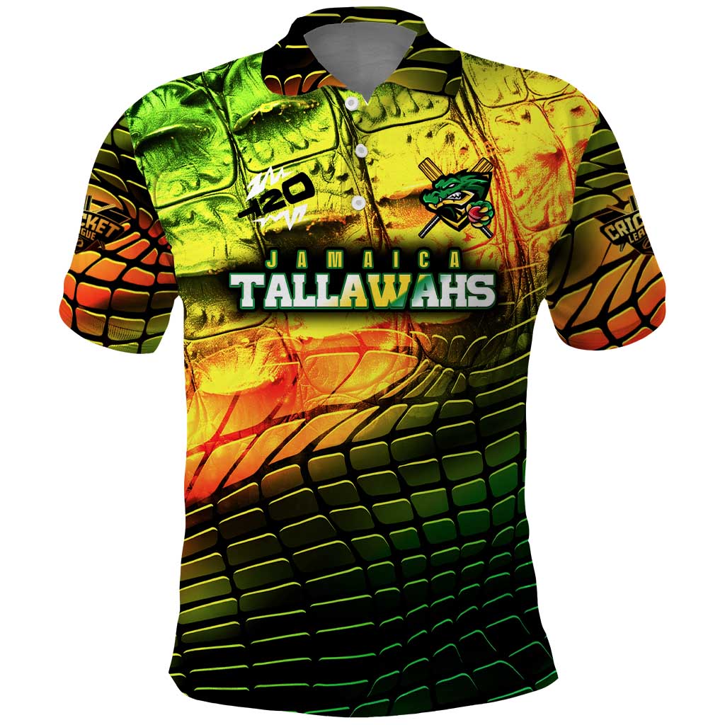 Personalised Jamaica Cricket Tallawahs Polo Shirt Striking with Reggae Firepower