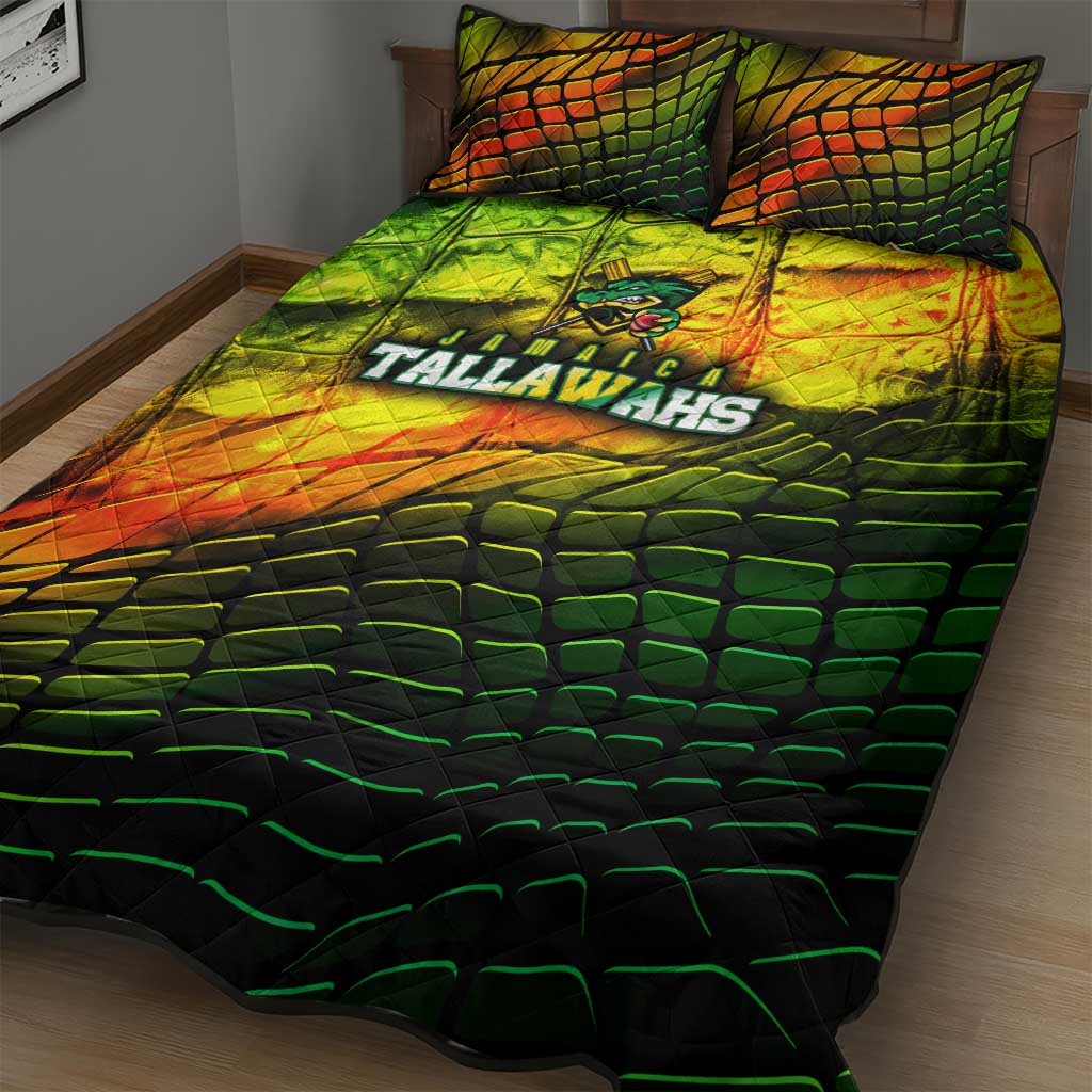 Jamaica Cricket Tallawahs Quilt Bed Set Striking with Reggae Firepower