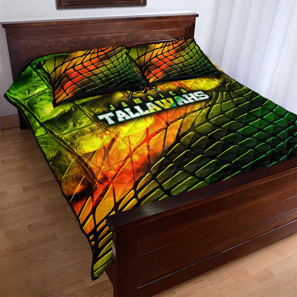 Jamaica Cricket Tallawahs Quilt Bed Set Striking with Reggae Firepower