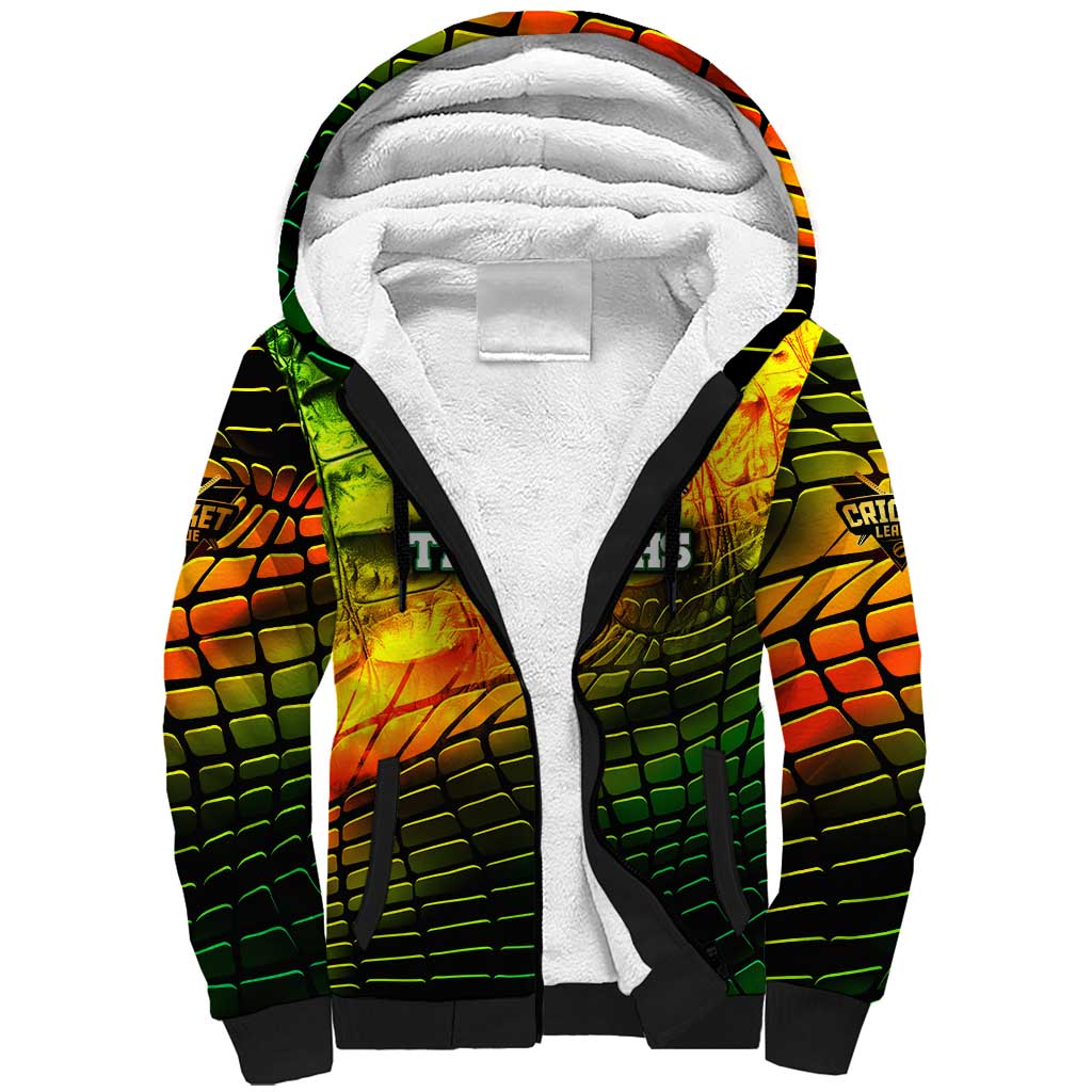 Personalised Jamaica Cricket Tallawahs Sherpa Hoodie Striking with Reggae Firepower