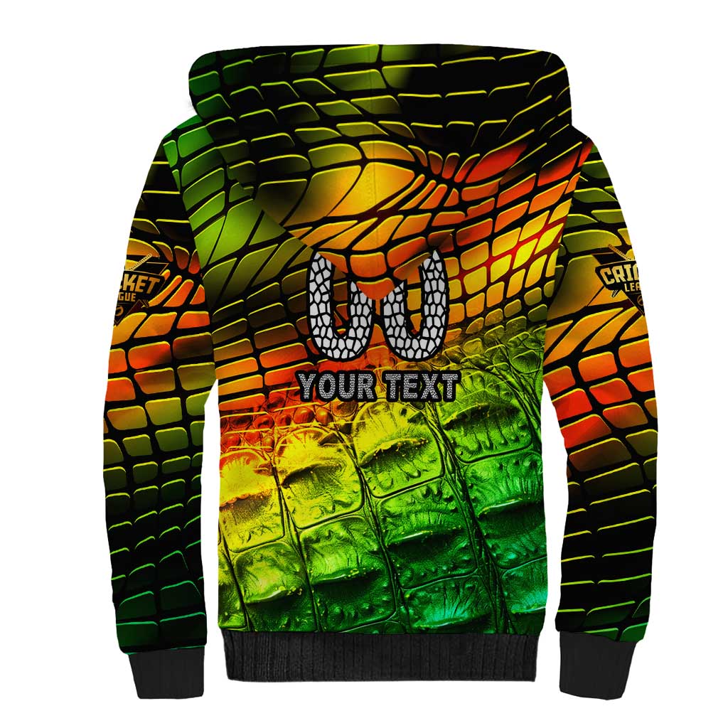 Personalised Jamaica Cricket Tallawahs Sherpa Hoodie Striking with Reggae Firepower