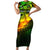 Personalised Jamaica Cricket Tallawahs Short Sleeve Bodycon Dress Striking with Reggae Firepower
