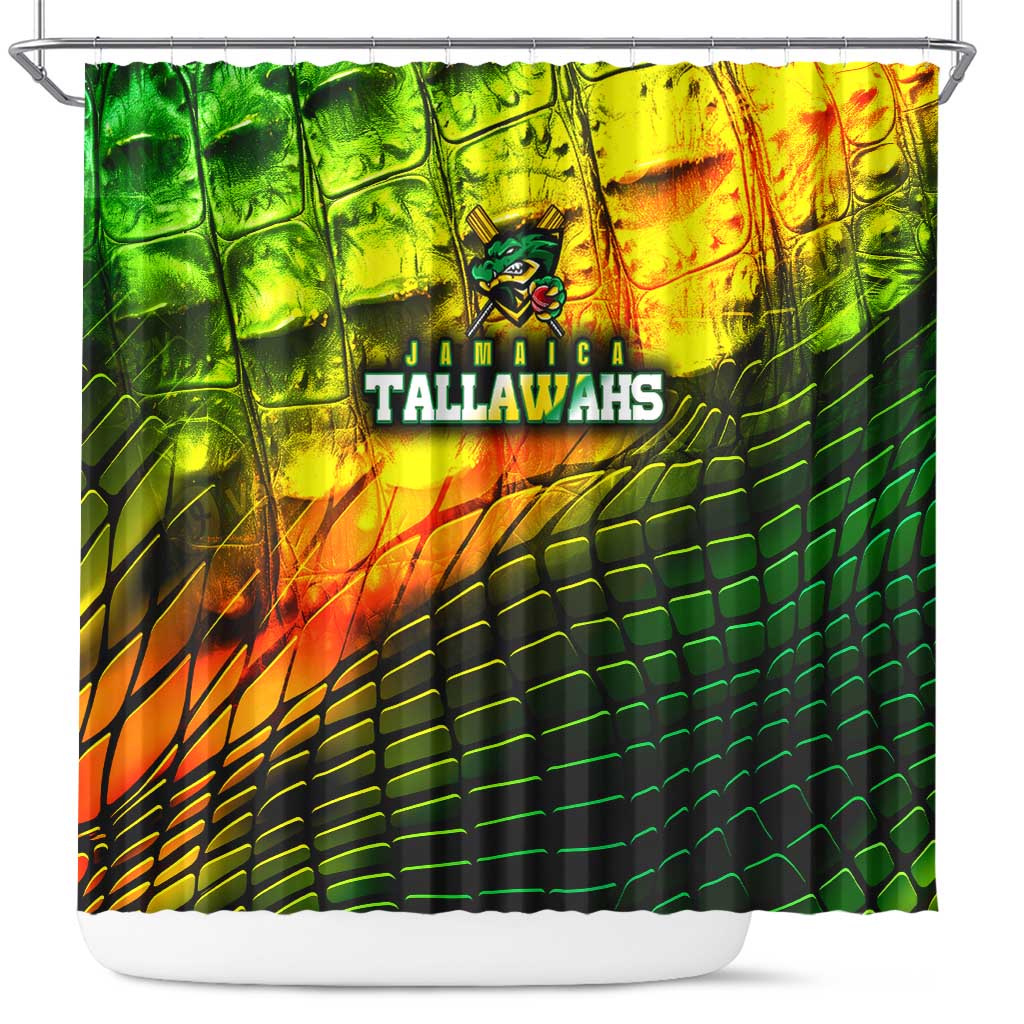 Jamaica Cricket Tallawahs Shower Curtain Striking with Reggae Firepower