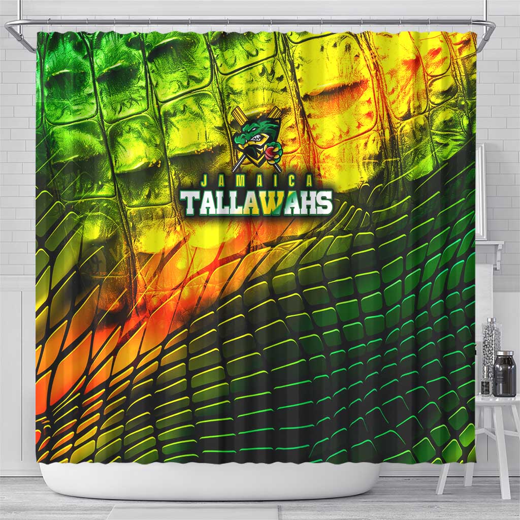 Jamaica Cricket Tallawahs Shower Curtain Striking with Reggae Firepower