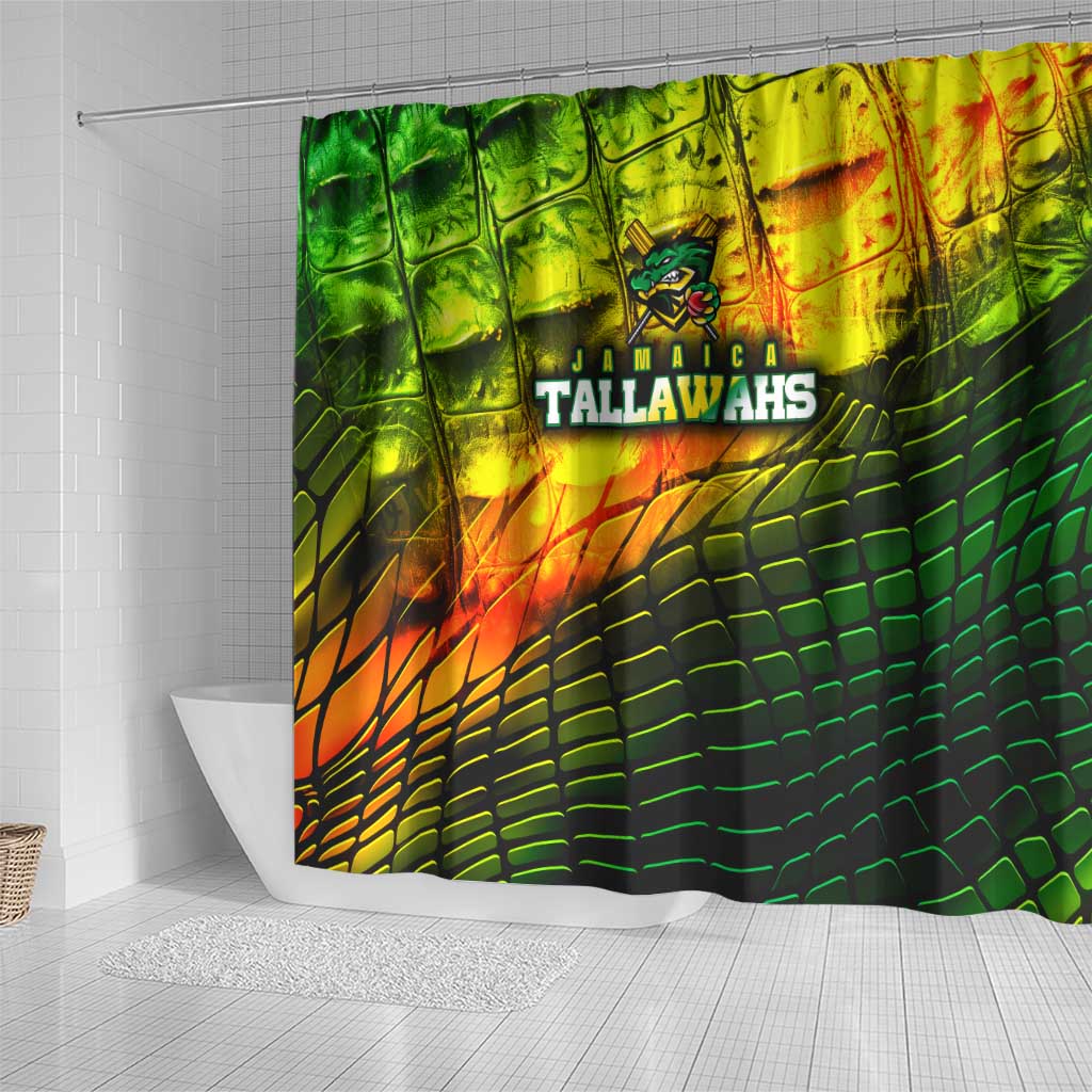 Jamaica Cricket Tallawahs Shower Curtain Striking with Reggae Firepower