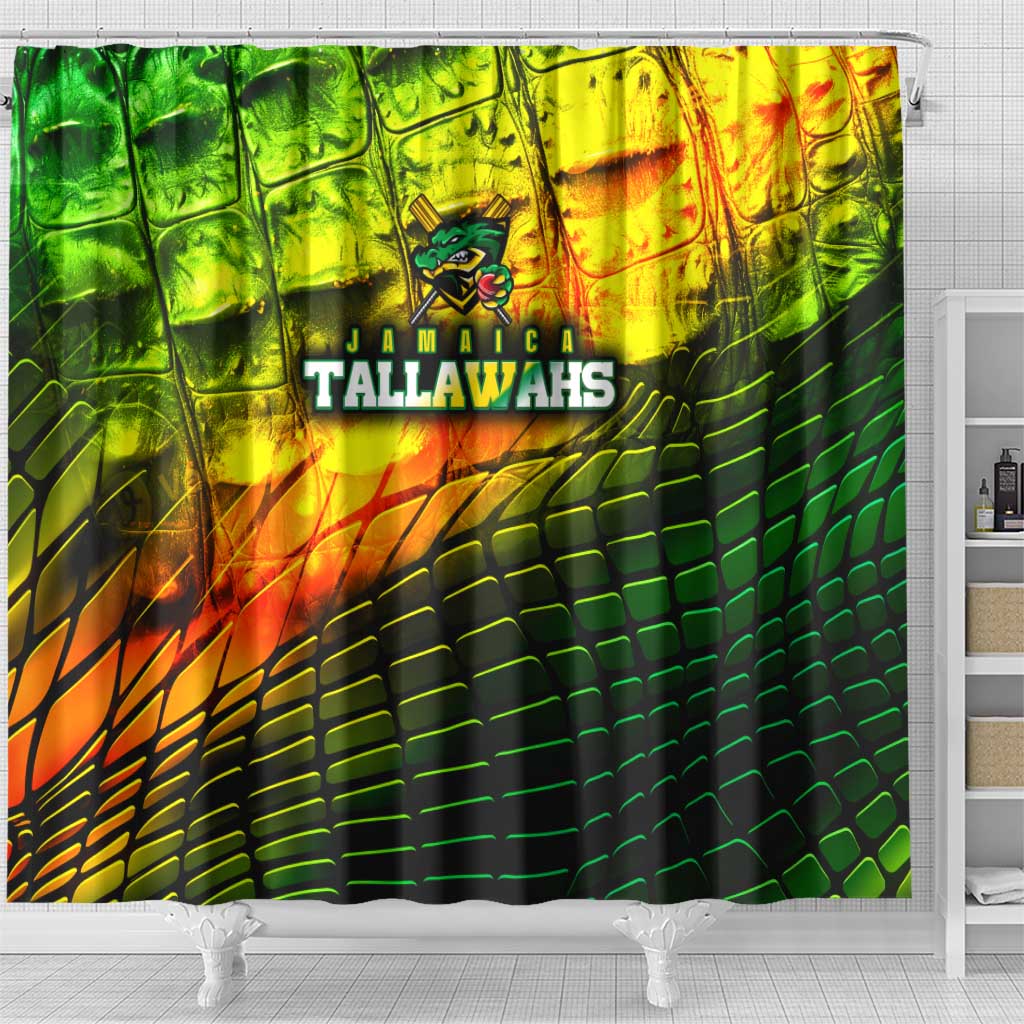 Jamaica Cricket Tallawahs Shower Curtain Striking with Reggae Firepower