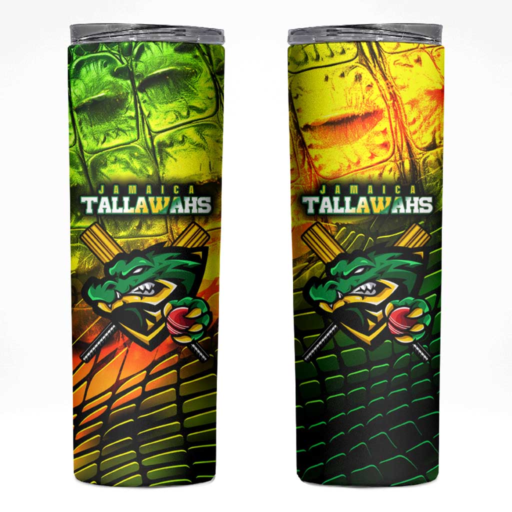 Jamaica Cricket Tallawahs Skinny Tumbler Striking with Reggae Firepower