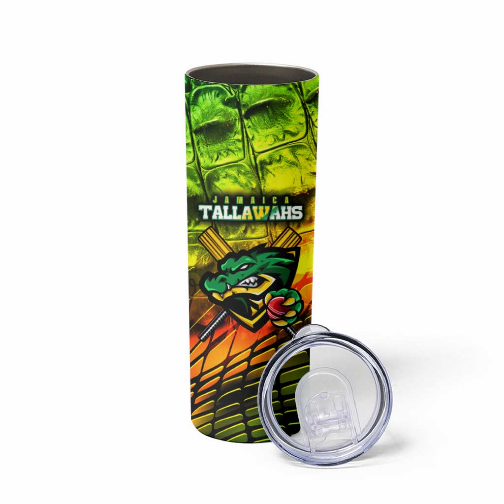 Jamaica Cricket Tallawahs Skinny Tumbler Striking with Reggae Firepower