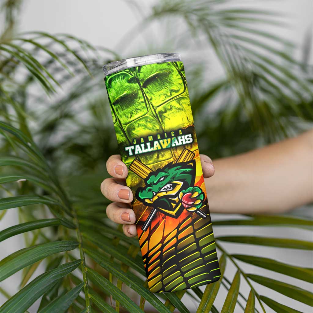 Jamaica Cricket Tallawahs Skinny Tumbler Striking with Reggae Firepower