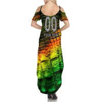 Personalised Jamaica Cricket Tallawahs Summer Maxi Dress Striking with Reggae Firepower