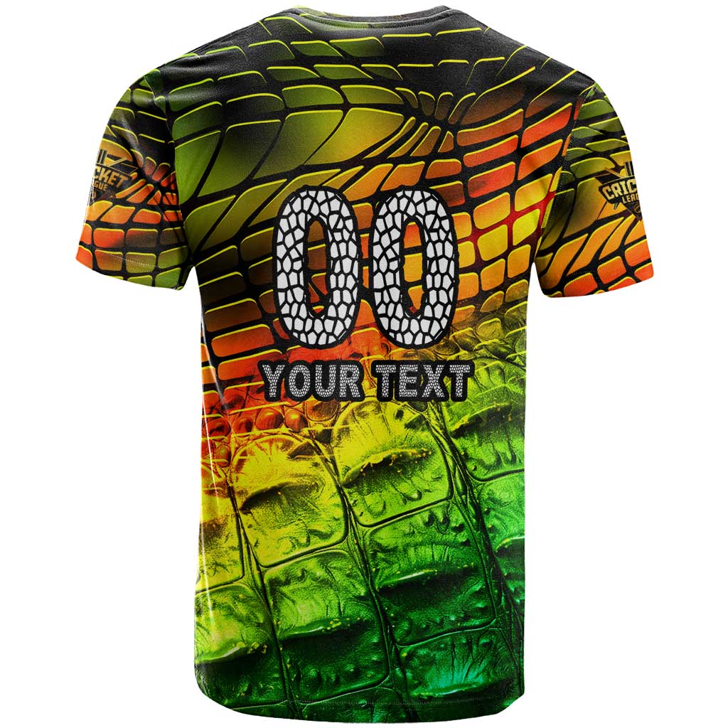 Personalised Jamaica Cricket Tallawahs T Shirt Striking with Reggae Firepower