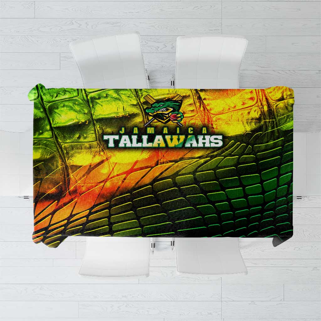 Jamaica Cricket Tallawahs Tablecloth Striking with Reggae Firepower