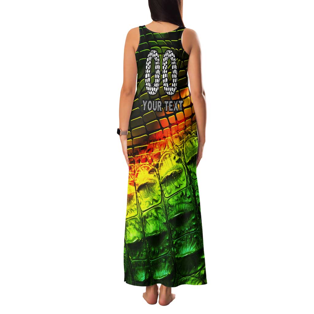 Personalised Jamaica Cricket Tallawahs Tank Maxi Dress Striking with Reggae Firepower