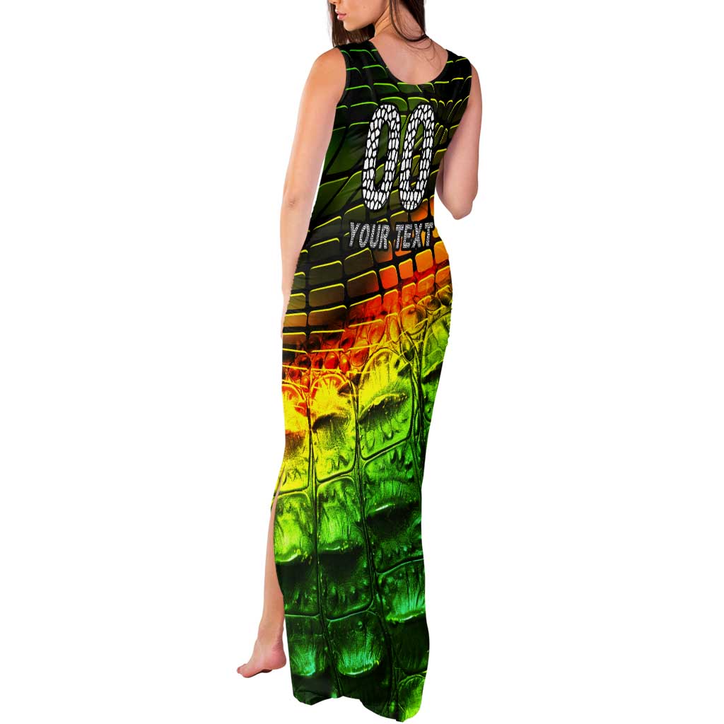 Personalised Jamaica Cricket Tallawahs Tank Maxi Dress Striking with Reggae Firepower