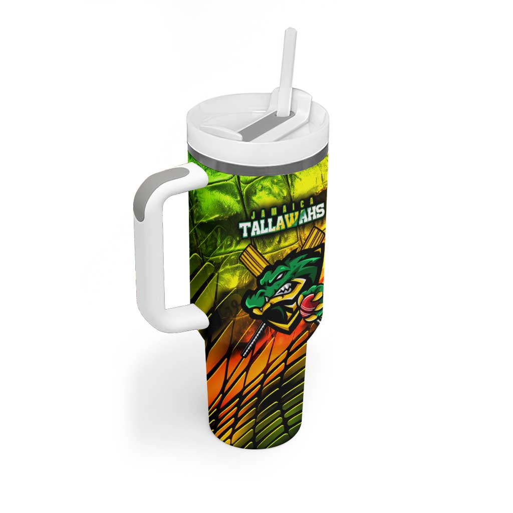 Jamaica Cricket Tallawahs Tumbler With Handle Striking with Reggae Firepower