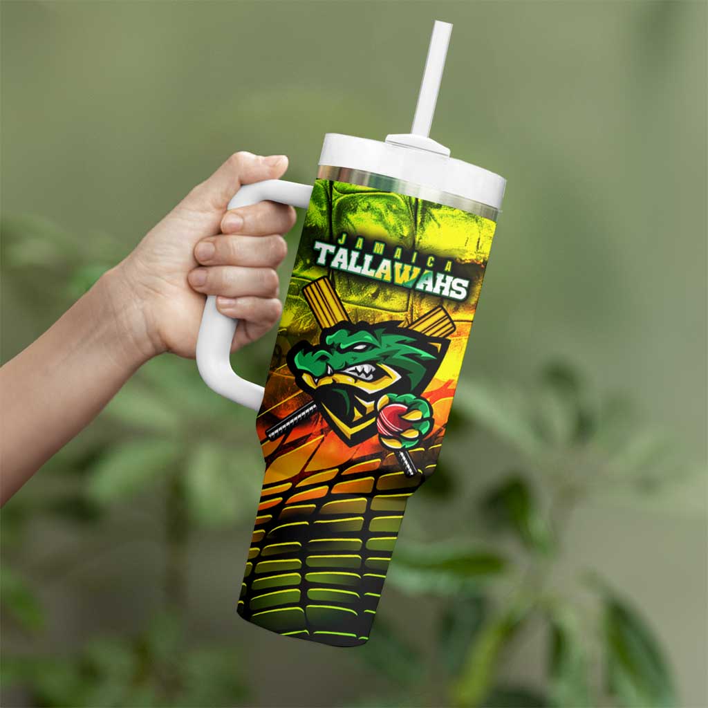 Jamaica Cricket Tallawahs Tumbler With Handle Striking with Reggae Firepower
