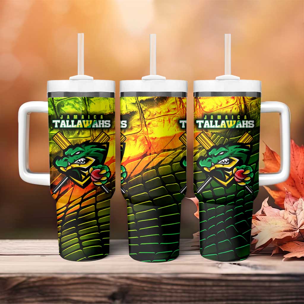 Jamaica Cricket Tallawahs Tumbler With Handle Striking with Reggae Firepower
