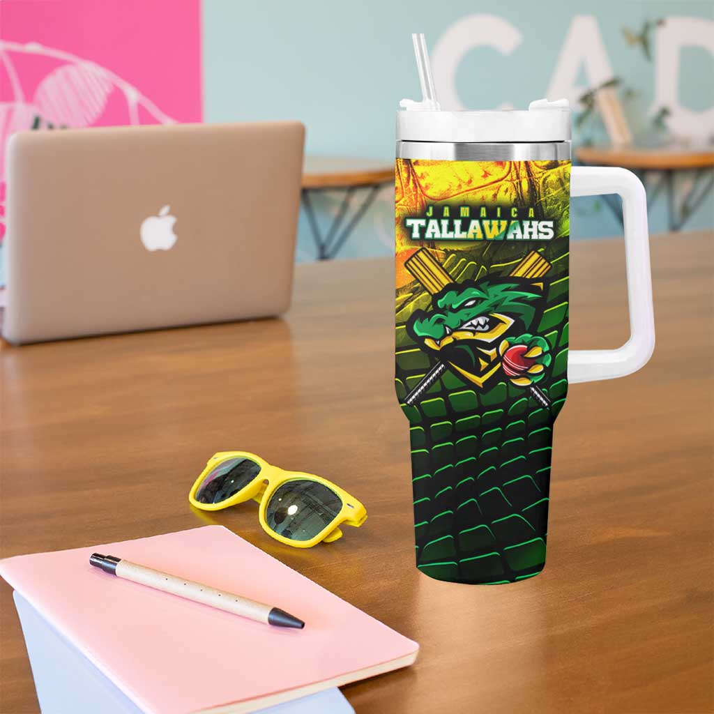 Jamaica Cricket Tallawahs Tumbler With Handle Striking with Reggae Firepower