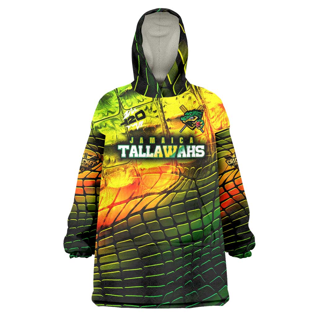 Personalised Jamaica Cricket Tallawahs Wearable Blanket Hoodie Striking with Reggae Firepower