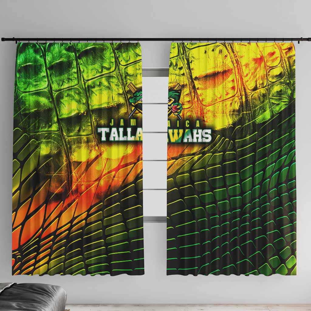 Jamaica Cricket Tallawahs Window Curtain Striking with Reggae Firepower