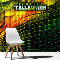 Jamaica Cricket Tallawahs Window Curtain Striking with Reggae Firepower
