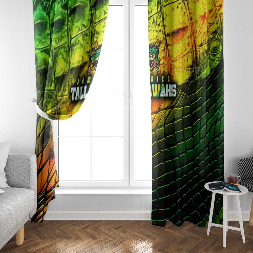 Jamaica Cricket Tallawahs Window Curtain Striking with Reggae Firepower