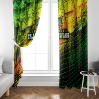 Jamaica Cricket Tallawahs Window Curtain Striking with Reggae Firepower