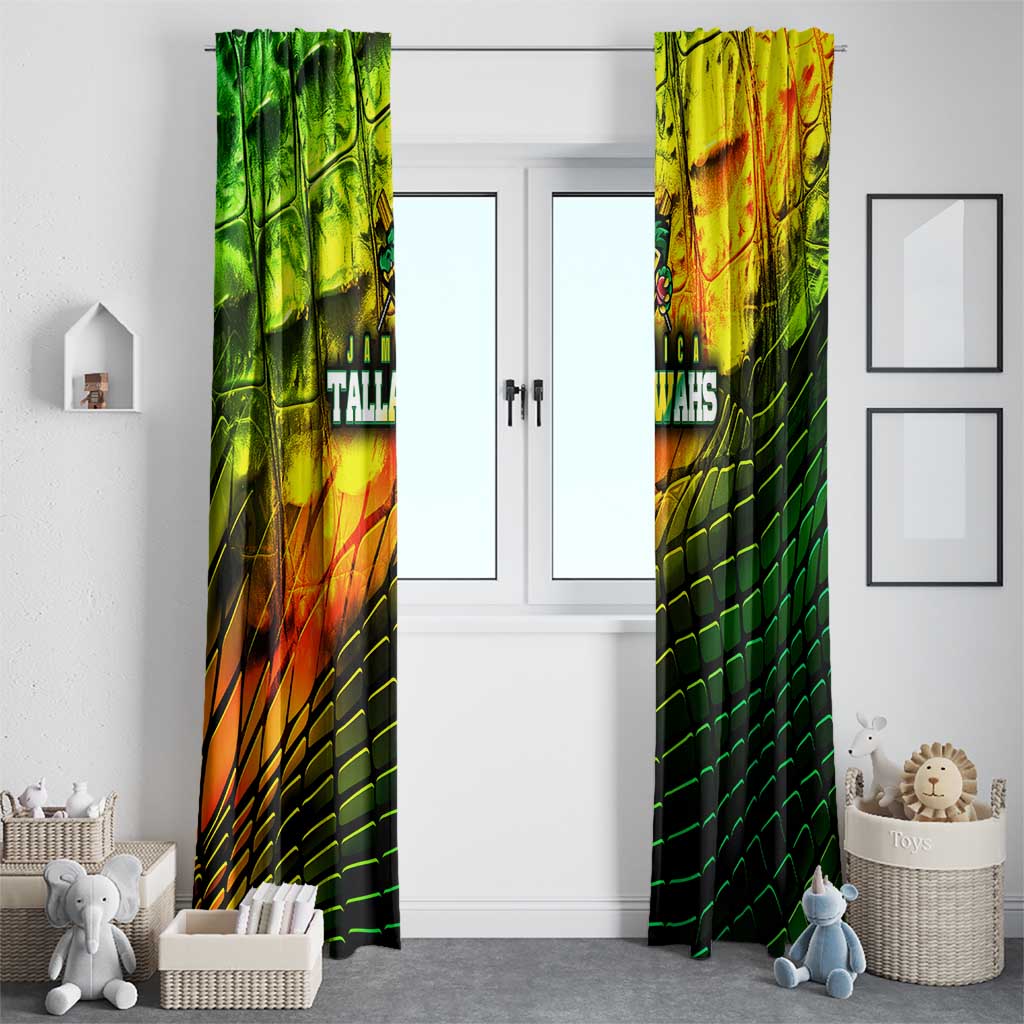 Jamaica Cricket Tallawahs Window Curtain Striking with Reggae Firepower