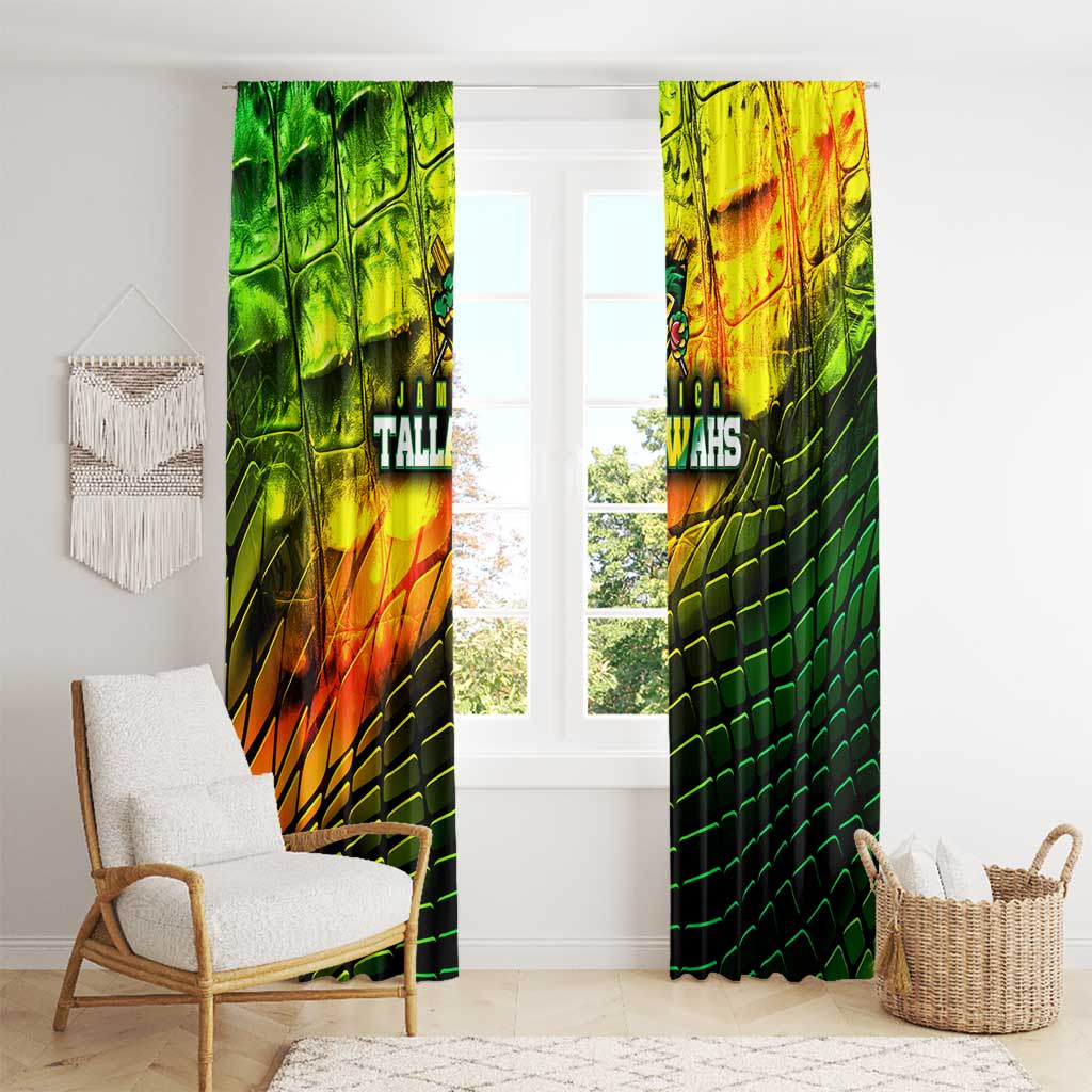 Jamaica Cricket Tallawahs Window Curtain Striking with Reggae Firepower