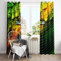 Jamaica Cricket Tallawahs Window Curtain Striking with Reggae Firepower