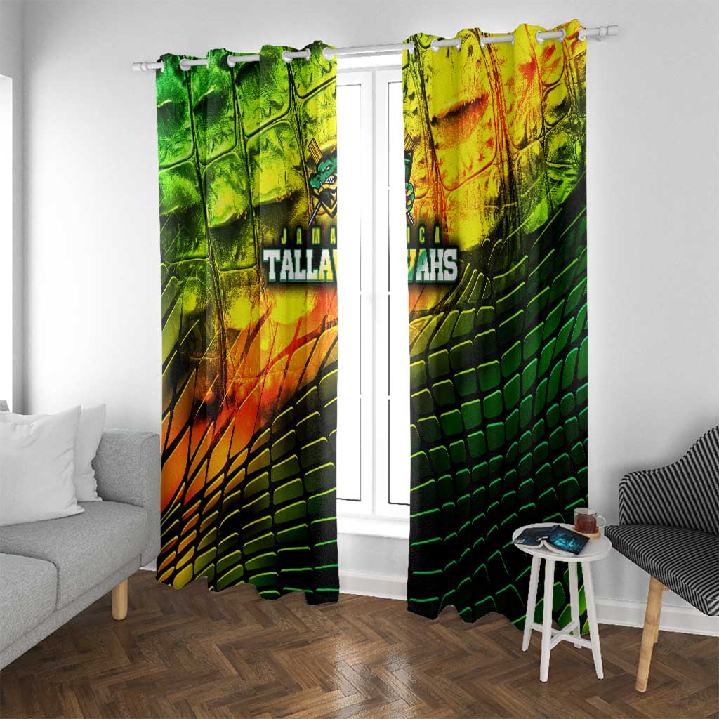 Jamaica Cricket Tallawahs Window Curtain Striking with Reggae Firepower