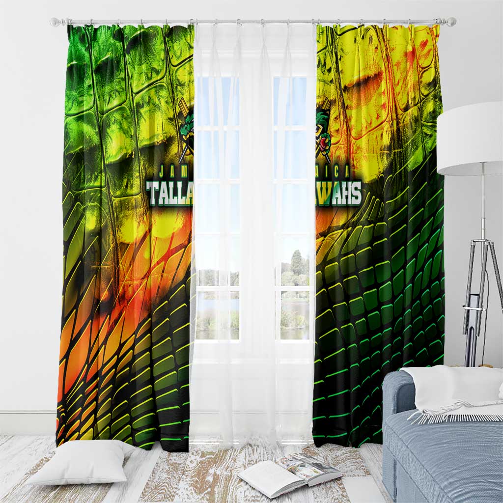 Jamaica Cricket Tallawahs Window Curtain Striking with Reggae Firepower