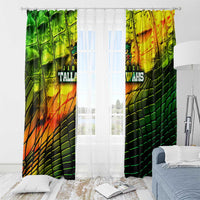 Jamaica Cricket Tallawahs Window Curtain Striking with Reggae Firepower