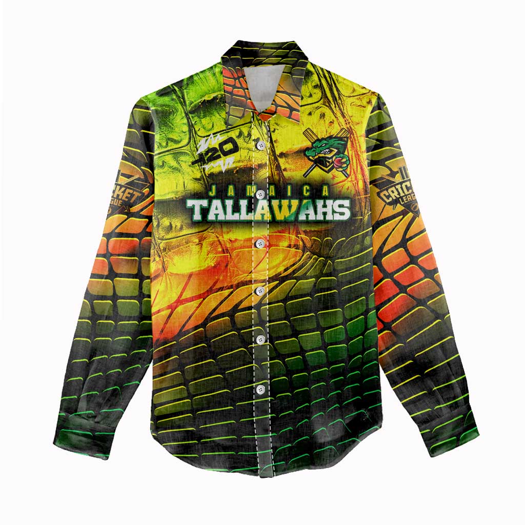 Personalised Jamaica Cricket Tallawahs Women Casual Shirt Striking with Reggae Firepower