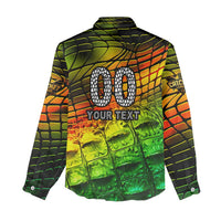 Personalised Jamaica Cricket Tallawahs Women Casual Shirt Striking with Reggae Firepower