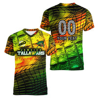 Personalised Jamaica Cricket Tallawahs Women V-Neck T-Shirt Striking with Reggae Firepower
