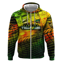 Personalised Jamaica Cricket Tallawahs Zip Hoodie Striking with Reggae Firepower