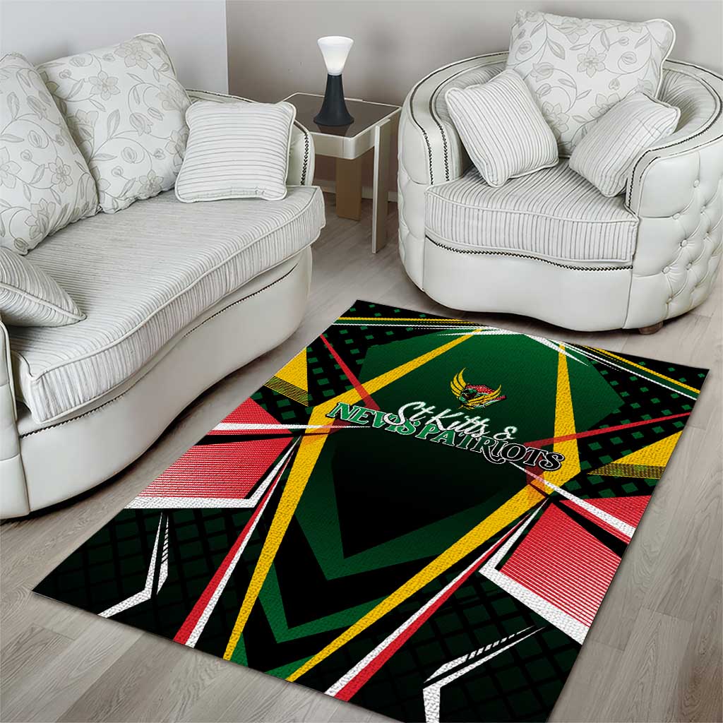 St Kitts and Nevis Cricket Patriots Area Rug Rising with Caribbean Battlefield