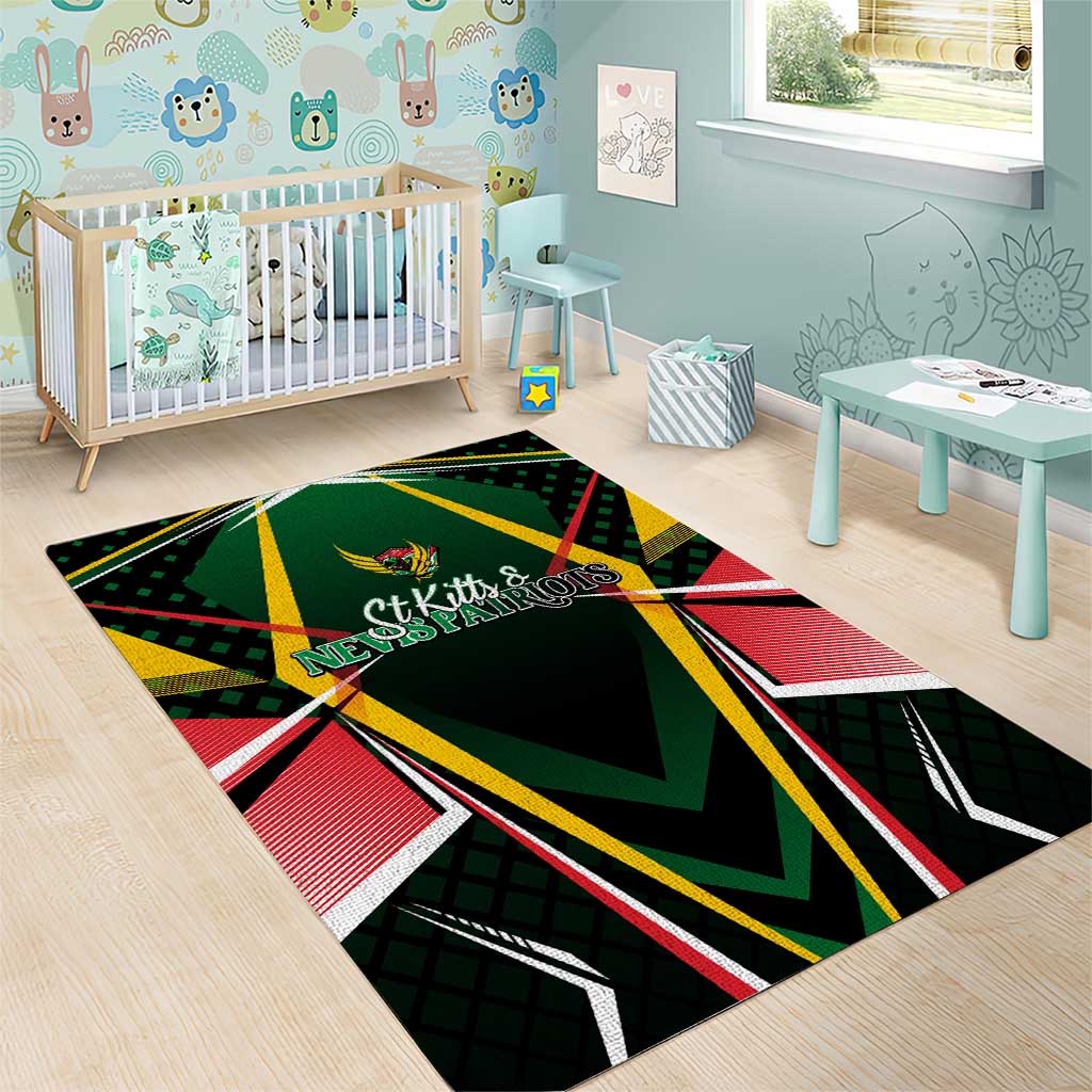 St Kitts and Nevis Cricket Patriots Area Rug Rising with Caribbean Battlefield