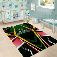 St Kitts and Nevis Cricket Patriots Area Rug Rising with Caribbean Battlefield