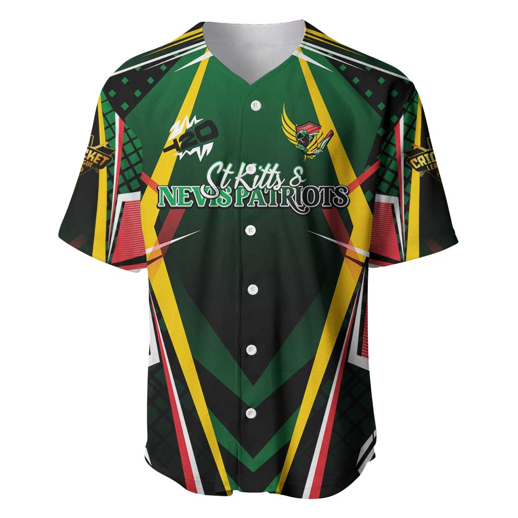 Personalised St Kitts and Nevis Cricket Patriots Baseball Jersey Rising with Caribbean Battlefield