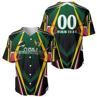Personalised St Kitts and Nevis Cricket Patriots Baseball Jersey Rising with Caribbean Battlefield